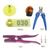 Tags 100 Pcs Sheep Pig Ear Marker Card Ear Tag Removal Pliers 2 Ear Tag Needle Livestock Tagger Applicator Animal Identification Kit