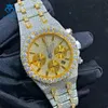 Orologi meccanici in acciaio inossidabile ghiacciati Hip Hop Moissanite VVS Moissanite di lusso personalizzati di fascia alta con diamanti da uomo