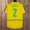 1998 2002 Dunga Retro Mens Jerseys 1994 Romario Pele Ronaldinho Rivaldo Careca Leonardo R. Carlos Fabiano D. Alves Camisetas de fútbol de casa de casa