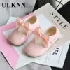 Açık Ulknn Bebek Kız Kızlar Sevimli Yay Çok Amaçlı Ayakkabı 2023 Yeni Kore Versiyonu Prenses Shoessyle Deri Dans Ayakkabıları