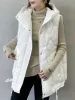 Westen Neue Winter Mit Kapuze Baumwolle Frauen Weste Warmen Mantel Koreanische Mode Damen Ärmellose Jacken Lose Zipper Mantel Westen Streetwear