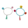 Bracelets de charme à la mode résine géométrique femmes perles ethniques cristal couleur bonbon ampoule gland bijoux extensibles pour les filles