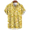 Camisas casuais masculinas 2024 ovos de páscoa impresso camisa roupas de verão oversized manga curta homem original