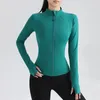 Haut de Yoga à fermeture éclair complète pour femmes, avec trous pour les pouces, veste de course, Fitness, extensible, manches longues, col rond, vêtements de sport, 240318