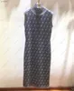 Podstawowe sukienki zwykłe Designerskie sukienki do drukowania panele sukienki swobodne rękawy długie spódnice vintage bluzka Długo-spódniczka dama marmetrów rozmiar GDFD 240302
