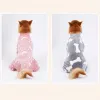 Macacão roupas de inverno para cães, pijamas de flanela para animais de estimação, roupas de casa fofas para cães médios e grandes, alta elasticidade, quatro pernas, casaco quente, traje