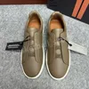 Zegna Designer Casual Shoes Triple Stitch Low Top Sneaker Stripes Sociale bruiloftsfeest Kwaliteit Lederen schoen Zegnas Logo