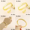 Earrings Necklace Set Women Zirconia Bracelet 21K Gold Plated Hollow Out Elegant Cuff Bangles Dubai Middle East Luxury Jewelry Ladies Otom5