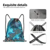 Shopping Bags Geometric Patterns Turquoise Drawstring Backpack Sports Gym Bag For Elegant Copper And Teal Fractal Thirteen Sackpack