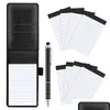 Bloc-notes Bloc-notes en gros 10pcs Mini support de bloc-notes de poche avec stylo en métal et recharges pour ordinateur portable noir 230607 bureau de livraison directe Dhynt