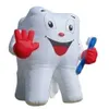 Partihandel Anpassad konstgjord jätte Uppblåsbar tand med tandborste Led White Dental Man Balloon för tandläkare Reklam Kampanj 6mtshigh