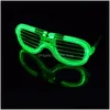 Masques de fête Masque de mariage Lunettes Divertissement Astuces drôles Jouet LED Obturateur clignotant Verre aveugle brillant avec batterie 1371 Drop Deliv Dhkpa