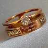Pierścienie klastra Vqysko Lover Forever cyrkon podwójny genialny pierścionek zaręczynowy dla kobiet rocznicowy prezent miłość