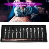 Tipps 11PCS Tattoo Edelstahl Tipps Rohre Set Kit Box Runde Flache Düse Tattoo Tipps für Tattoo Nadeln Maschine griff Versorgung