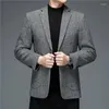 Abiti da uomo 2024 Autunno e Inverno di alta qualità in lana di pecora Moda affari Blazer Giacche Abbigliamento da uomo classico Casual Blazer blu grigio