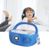 Player Portable CD Boombox Music Player AM FM Radio med headsetstereo -högtalare, fjärrkontroll, toppbelastningskidor, vuxeninlärningsspråk
