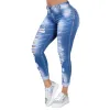 Jeans Donna Pantaloni skinny in denim Jeans a vita alta Fori al ginocchio distrutti Pantaloni a matita Pantaloni stretch Strappati Boyfriend Donna