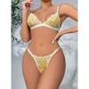 Venda quente verão nova lingerie erótica renda perspectiva sexy tanga multi cor conjunto de duas peças para mulher 487848