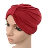 Ethnic Clothing Hijab Caps Women Turban Cap Muslim Headscarf Bonnet Elastic Solid Color Female Knot Chemo India