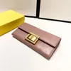 credit holder women wallets mens designer wallet portafoglio donna ladies purse pink clutch Luxury Leather Buckle Purses long cardholder 230722