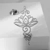 Broches moda aço inoxidável lótus unalome broche yoga chakra símbolo flor da vida borboleta fivela pino jóias para mulher