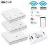 Kontroll QIACHIP RF WiFi Wireless 10A iOS Android 2200W AC 90250V Smart Home Light Switch Module + 86 Wall Panel trådlös sändare