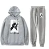 Men's Hoodies Nier 2B Gaming Waifu Anime Vintage 90s PULLOVER HOODIE Merch Set Men Women Pants Two-Piece