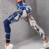 Calças femininas sem costura tie dye impresso magro leggings esportivos respirável secagem rápida ao ar livre feminino apertado hip levantamento yoga