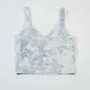 Fashion Fitness Vest Tops Yoga Designer Lu-lu Camisoles Tanks Tie Dyed Printed Yoga Tank Tops U-shaped Beauty Back Bra with Chest Pad for Q4L0