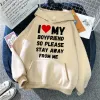 Bluzy kocham moją dziewczynę bluzy kobiety zimowe pot y2k kawaii gotyckie ubrania z kapturem koszula kobieta harajuku pullover