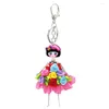 Keychains Fashion 12PCS/lot Colorful Skirt Doll Pendant Key Chains Ethnic Girl Rings For Women Bag Car Accessories A01-C1