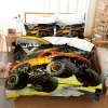 Uppsättningar Monster Jam Bedding Set Single Twin Full Queen King Size Monster Jam F1 Bed Set Aldult Kid Bedroom DuvetCover Set 3D Anime 026