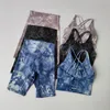 2sts sömlös yogasats gym fitnesskläder kvinnor passar sportkläder kvinnlig träningsbh och sport shorts slips färgträning 240226