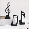 Estatuetas de objetos decorativos Estatuetas de objetos decorativos 3 peças / conjunto Notas musicais de resina Mini Digital Nordic Art Indoor Home Desktop Dhzbm