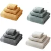 Towel 3pcs Cotton Bath Solid Color Face Towels Jacquard Absorbent Quick Dry Washcloth Bathroom Shower Beach Blanket