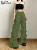 Capris Sylcue Fashion Trend Personalisierte SelfConfidence AvantGarde Cool AllMatch Casual Loose Girl High Waist Wide Leg Lantern Pants