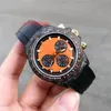 2024 Diw Men's Watch Carbon Fiber Custom Edition Diameter 40mm Tjocklek 13,5 mm Manngjord fiberflätad rem 7750 Rörelse Sapphire Mirror Waterproof 100 meter