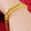 Saiye 9mm 24K Pure Gold Kolor Bracelet dla mężczyzn Kobiety Łańcuch Bransoletki Banles Breyband African Gold Jewelry Man Bijoux 240228