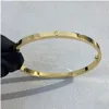 Bangle Thin Love Bangl 18K Gold Plated Small Bangles The Details Are Consistent With Official For Woman Designer Replica T0P Material Otkcd