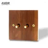 Smart Home Control Avoir Pure Solid Wood Toggle Switch Switch Switches Retro Retro Brass Lever Eu Fr Outlets Electrical Outlets 2 Way RJ45 TV