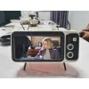 Luidsprekers Retro TV Mobiele telefoonhouder Standaard voor 4,76,7 inch telefoon met draadloze Bluetooth-luidspreker Muziekspeler Audio Schattig Bureaustandaard