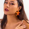 Boucles d'oreilles multicolores pour femmes, grande étoile de mer, style bohème, fête d'été sur la plage, bijoux Y2K, 2024