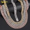 Shining Jewelry 14mm 5 Rows Cuban Chains Thick Chains 925 Sterling Silver Moissanite Cuban Necklaces Iced Out Hiphop Jewelry