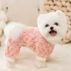 Barboteuses polaire chien vêtements de luxe chien combinaison animal chaud manteau Chihuahua bouledogue français Costume chaton chiot sweat hiver chien sweats à capuche