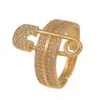 Anelli freddi di colore dell'oro Fulmine Classico Spilla Clip Geometria Anello aperto per le donne Lussuoso Semplice Punk Regali di gioielli per feste 240220