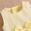 Flickaklänningar Småbarn Infant Baby Girls Summer Casual Plaid Dress Sleeveless Crewneck A-Line Princess Party With Bow Waistband