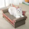 Scratchers Vintage Sofa Oluklu Kırpma Post Kedi Yuvası Entegre Değiştirilebilir Çıkarılabilir Pençe Öğütme Kedi Oyuncak Toy