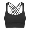 Sutiã de yoga de verão feminino acolchoado preto elastano esportes correndo treino ginásio superior tanque camisa de fitness athleisure moda cor natural halter colete