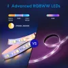 Steuern Sie Meross WiFi Smart Light Strip RGBWW LED-Streifenbeleuchtung Flexibles Band US/EU/UK Unterstützung Alexa Google Assistant SmartThings 5M