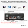 Högtalare 8000W Bluetooth -förstärkare Stöd 4 -vägs Mikrofoninmatning USB SD FM AUX Digital Audio Stereo Amplificador Högtalare Fjärrkontroll